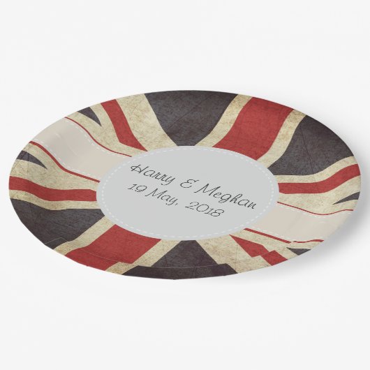 英国王室の国旗結婚の大紙プレート ペーパープレート (アングル)