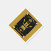 英国王室の戴冠王チャールズIII スタンダードカクテルナプキン (角)