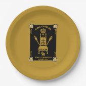 英国王室の戴冠王チャールズIII ペーパープレート (正面)