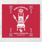 英国王室の戴冠王チャールズIII リキュールボトルラベル (シングルラベル)