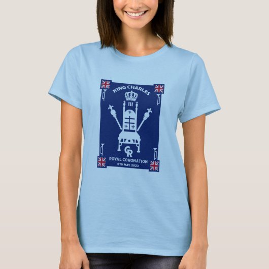 英国王室の戴冠王チャールズIII Tシャツ (正面)