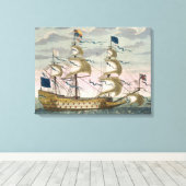 英国王室の艦隊の旗艦飛んでいる キャンバスプリント (インサイチュ (ウッドフロア))