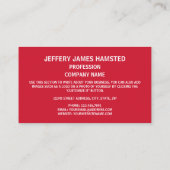 英国王室のEnglish Banner 名刺 (裏面)