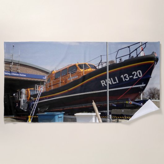 英国王立救命艇協会(RNLI)を応援しよう ビーチタオル (正面)