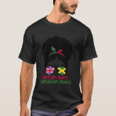 英国生まれのジャマイカのルーツを持つアフロ・ハーフブリテン・ハーフ Tシャツ (正面)