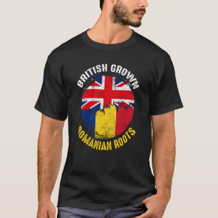 英国生まれのルーマニア人 ヴィンテージフラッグ メンズ Tシャツ