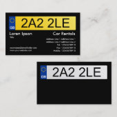 英国番号プレート-黒 名刺 (正面/裏面)