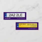 英国番号プレート- Dark Violet スキニー名刺 (正面/裏面)