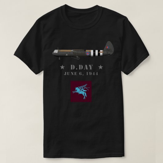 英国空挺師団D-Day WWII 6機空挺師団 Tシャツ (デザイン正面)