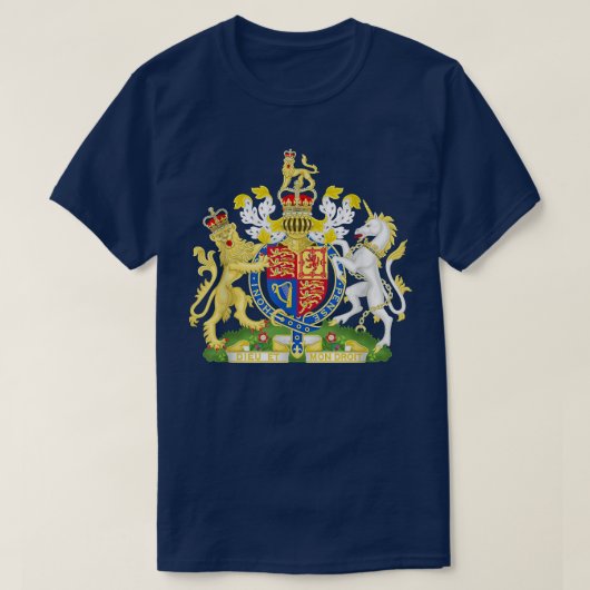 英国紋章紋章紋章王室の記念品 Tシャツ (デザイン正面)