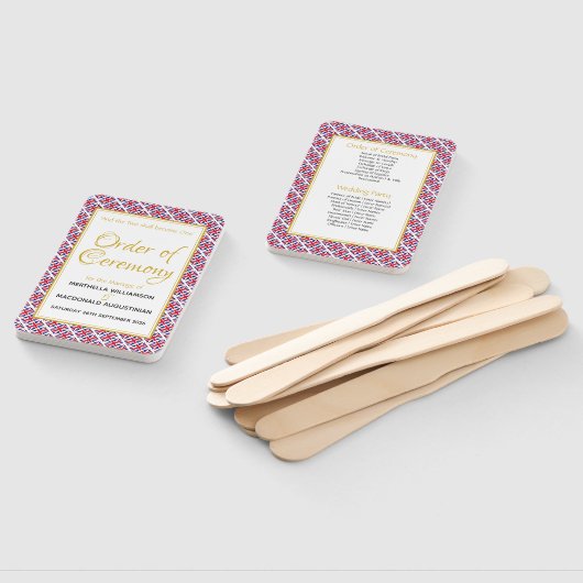 英国素晴らしイギリスクリスチャン結婚式 プログラム ハンドファン (組立なし)