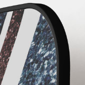 英国素朴国旗の赤い青いきらめきグリッターモノグラム ピックルボールラケット (左詳細)