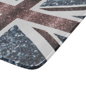 英国素朴国旗の赤い青い輝きのグリッター カッティングボード (角)