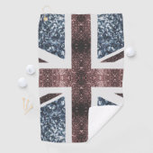 英国素朴国旗の赤い青い輝きのグリッター ゴルフタオル (インサイチュ)