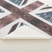 英国素朴国旗の赤い青い輝きのグリッター シェルパブランケット (3/4)