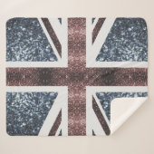 英国素朴国旗の赤い青い輝きのグリッター シェルパブランケット (正面(横))