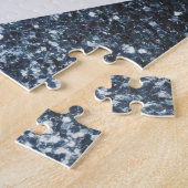 英国素朴国旗の赤い青い輝きのグリッター ジグソーパズル (側面)