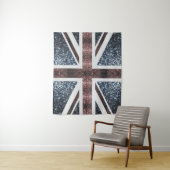 英国素朴国旗の赤い青い輝きのグリッター タペストリー (インサイチュ)