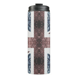 英国素朴国旗の赤い青い輝きのグリッター タンブラー