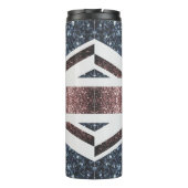 英国素朴国旗の赤い青い輝きのグリッター タンブラー (裏面)