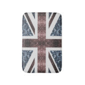英国素朴国旗の赤い青い輝きのグリッター バスマット (正面縦)