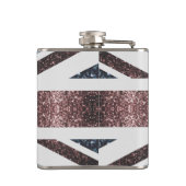 英国素朴国旗の赤い青い輝きのグリッター フラスク (裏面)