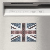 英国素朴国旗の赤い青い輝きのグリッター マグネット (インサイチュ (食洗機))