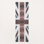 英国素朴国旗の赤い青い輝きのグリッター ヨガマット (正面)