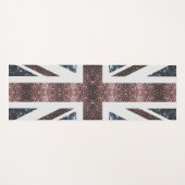 英国素朴国旗の赤い青い輝きのグリッター ヨガマット (正面(横))