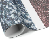 英国素朴国旗の赤い青い輝きのグリッター ラッピングペーパー (ロールコーナー)