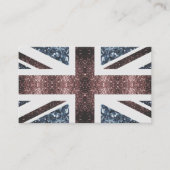 英国素朴国旗の赤い青い輝きのグリッター 名刺 (正面)