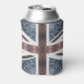 英国素朴国旗の赤い青い輝きのグリッター 缶クーラー (缶裏面)