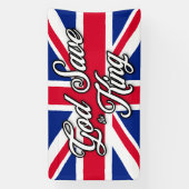 英国総救合ジャック国旗の「王なる神」 横断幕 (縦)