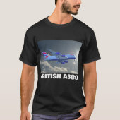 英国航空エアバスA380機 Tシャツ (正面)