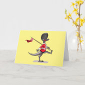 英国警備員の服を着たラプター。 カード (黄色い花)