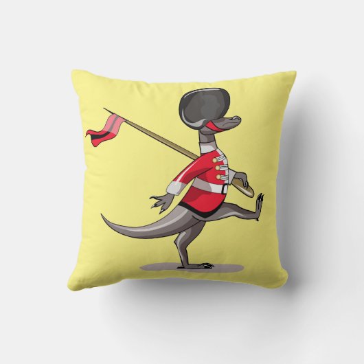 英国警備員の服を着たラプター。 クッション (裏面)