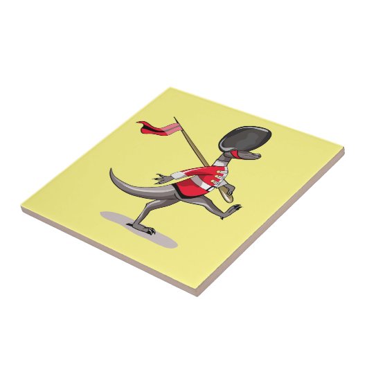 英国警備員の服を着たラプター。 タイル (側面)