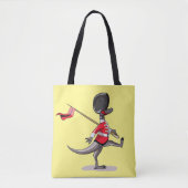 英国警備員の服を着たラプター。 トートバッグ (正面)