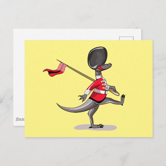 英国警備員の服を着たラプター。 ポストカード (正面/裏面)