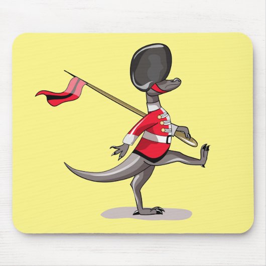 英国警備員の服を着たラプター。 マウスパッド (正面)