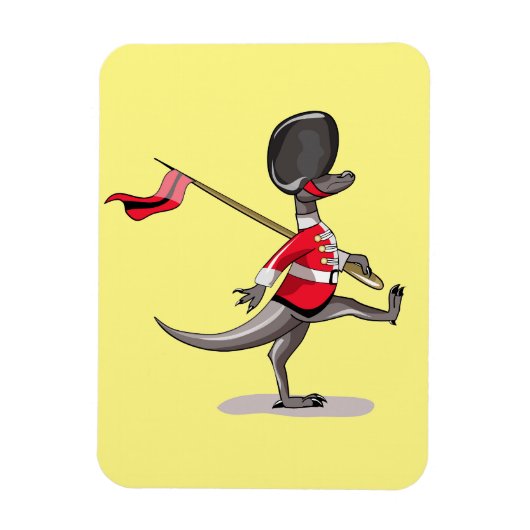 英国警備員の服を着たラプター。 マグネット (縦)