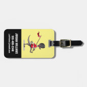 英国警備員の服を着たラプター。 ラゲッジタグ (正面横)