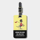 英国警備員の服を着たラプター。 ラゲッジタグ (正面縦)