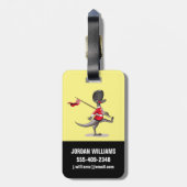 英国警備員の服を着たラプター。 ラゲッジタグ (裏面縦)