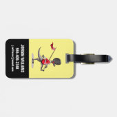 英国警備員の服を着たラプター。 ラゲッジタグ (裏面横)