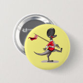 英国警備員の服を着たラプター。 缶バッジ (正面&裏面)