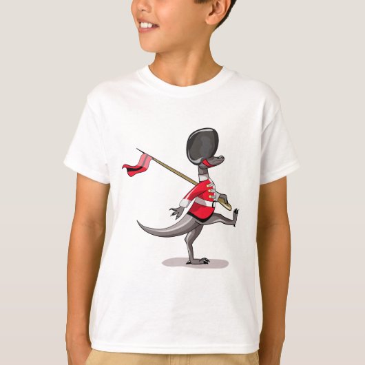 英国警備員の服を着たラプター。 Tシャツ (正面)