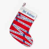 英国警察の青が犯罪シーンのテープを横断しない スモールクリスマスストッキング (正面 (吊り時))