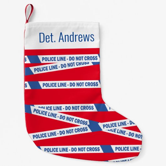 英国警察の青が犯罪シーンのテープを横断しない スモールクリスマスストッキング (正面)