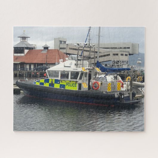 英国警察パトロールボート、ロザシー、ビュート島 ジグソーパズル (横)